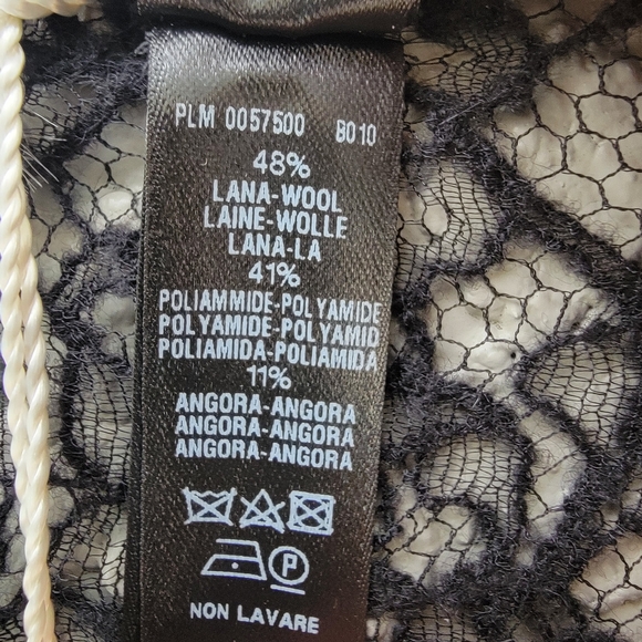 La Perla Wool Alpaca Floral regal Leavers Lace Long Sleeve Top Black size small - Picture 9 of 15